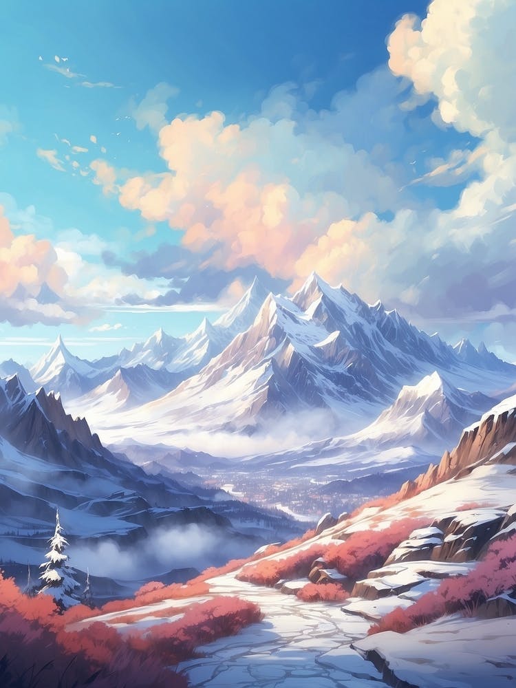 Verschneite Berge