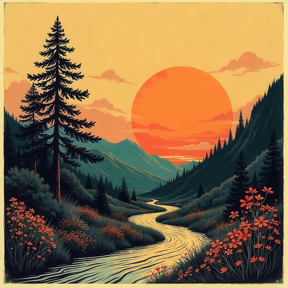 Sunset In The Mountains 71