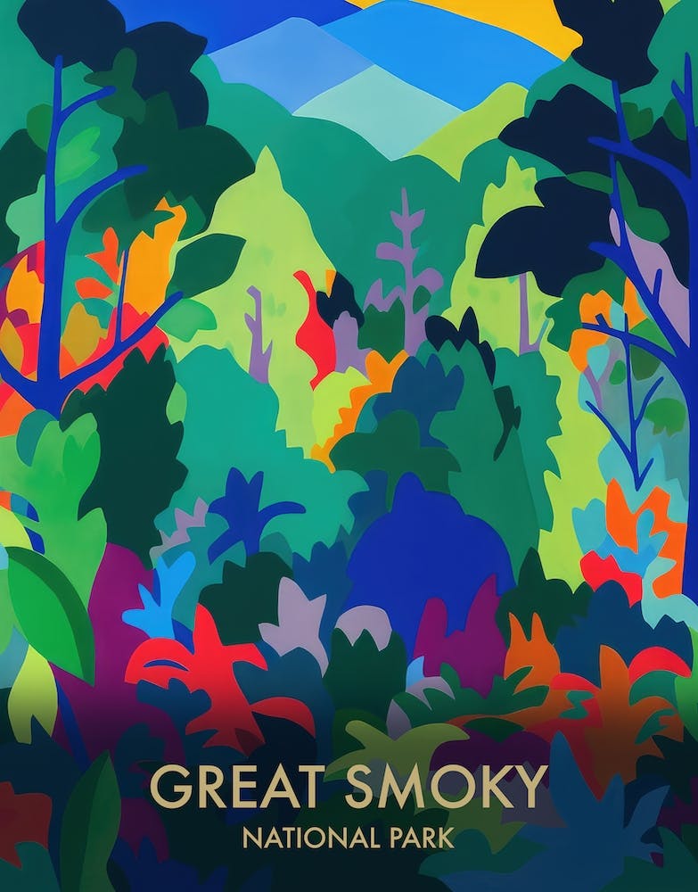 Great Smoky National Park Matisse Style Vintage Travel Poster 3