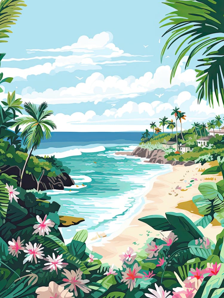 Diamond Beach, Bali, Indonesia, Matisse And Rousseau Style 3