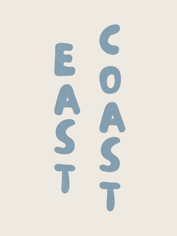 East Coast Vertical Text Light Blue