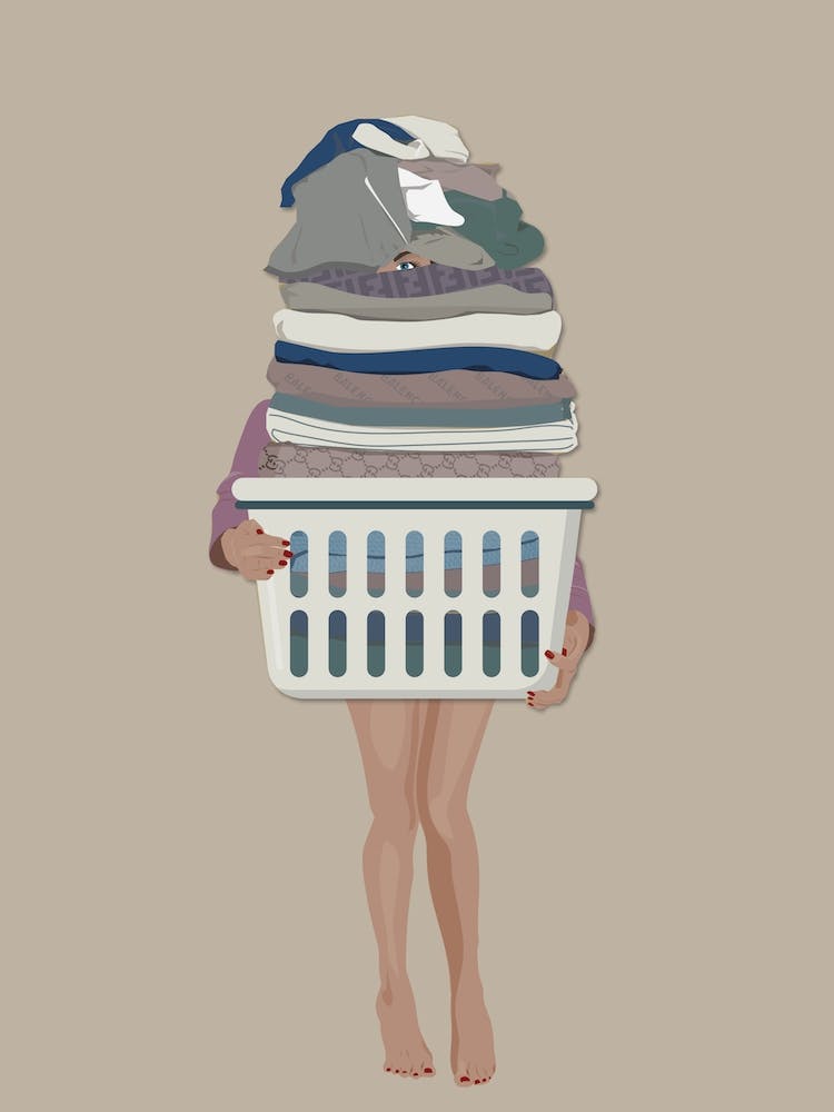 Laundry Basket Neutral Print