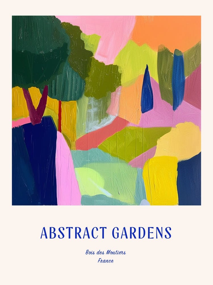 Colourful Gardens Bois Des Moutiers France 2 Blue Poster