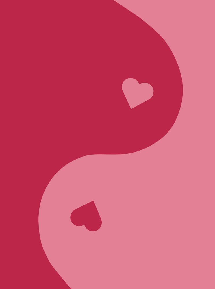 Yin Yang Heart Magenta
