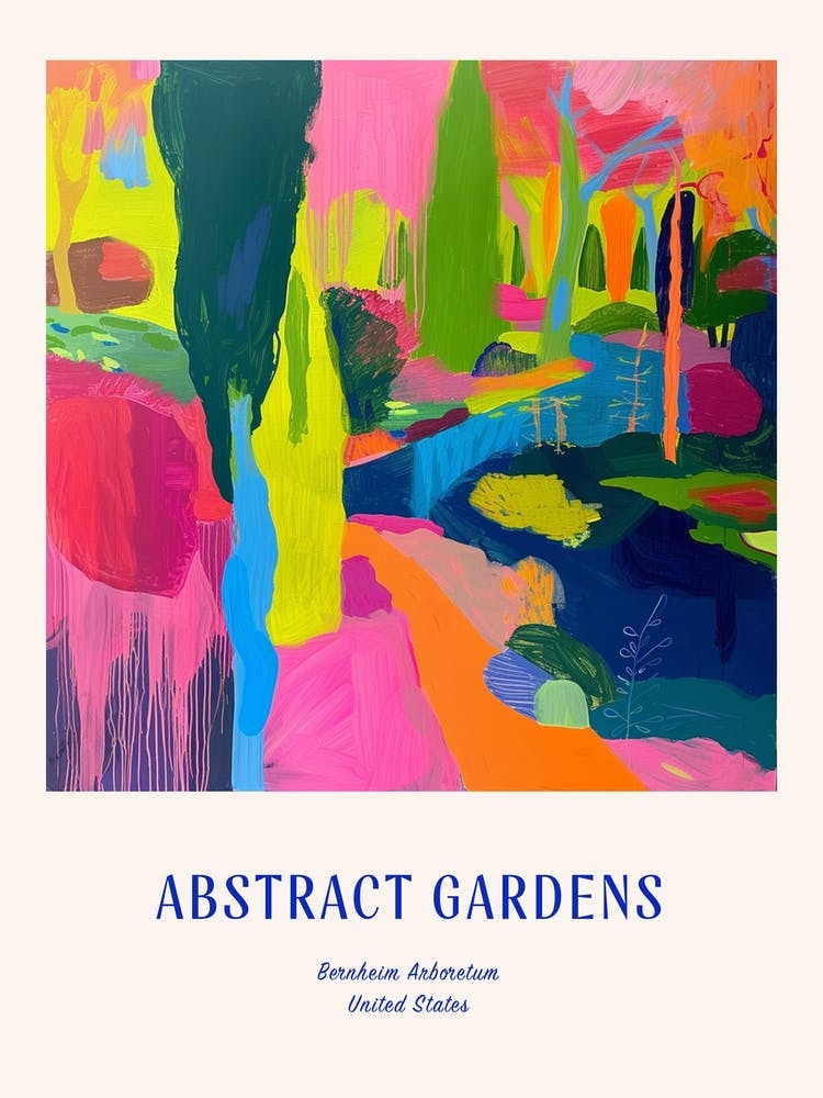 Colourful Gardens Bernheim Arboretum And Research Forest Usa Blue Poster
