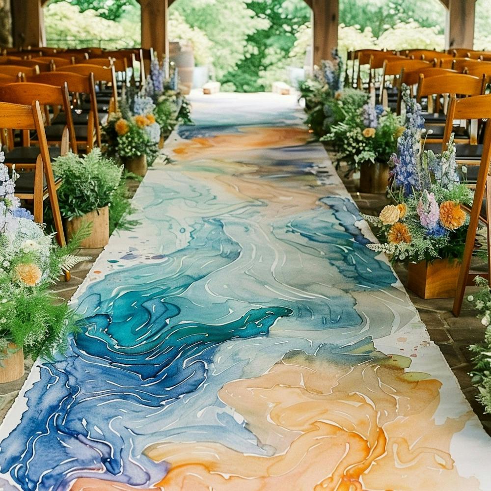 Watercolor Wedding Aisle Decor 17