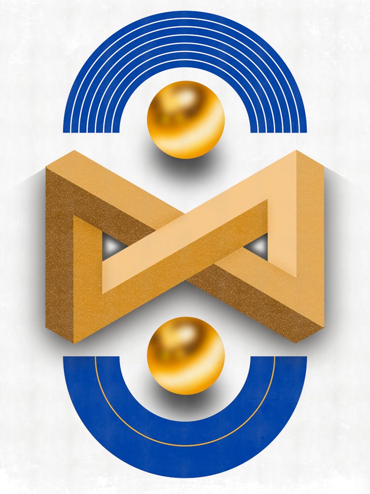 Gold And Blue Abstract