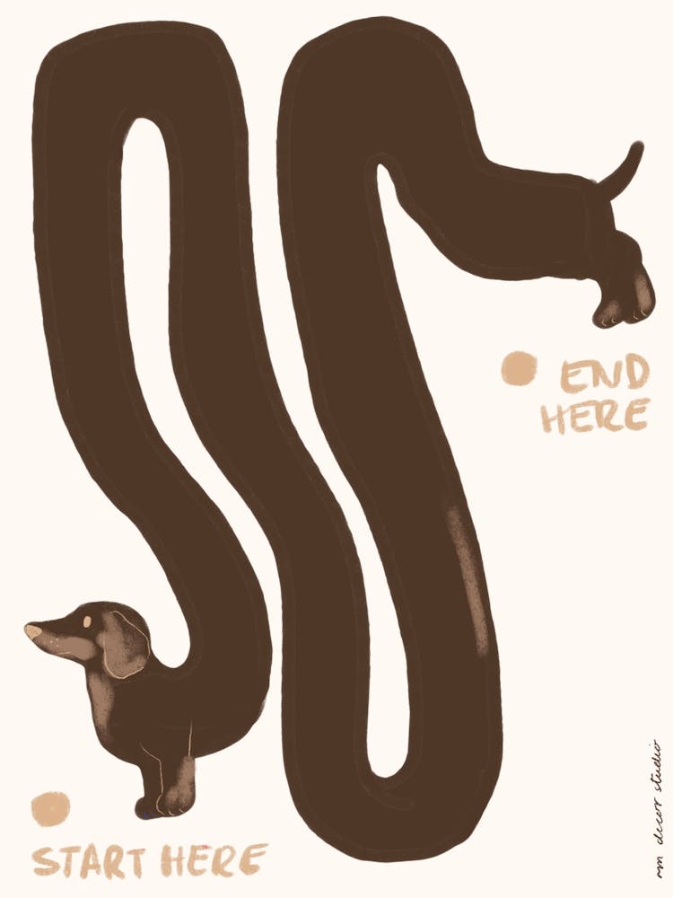 Sausage Dog Maze Print