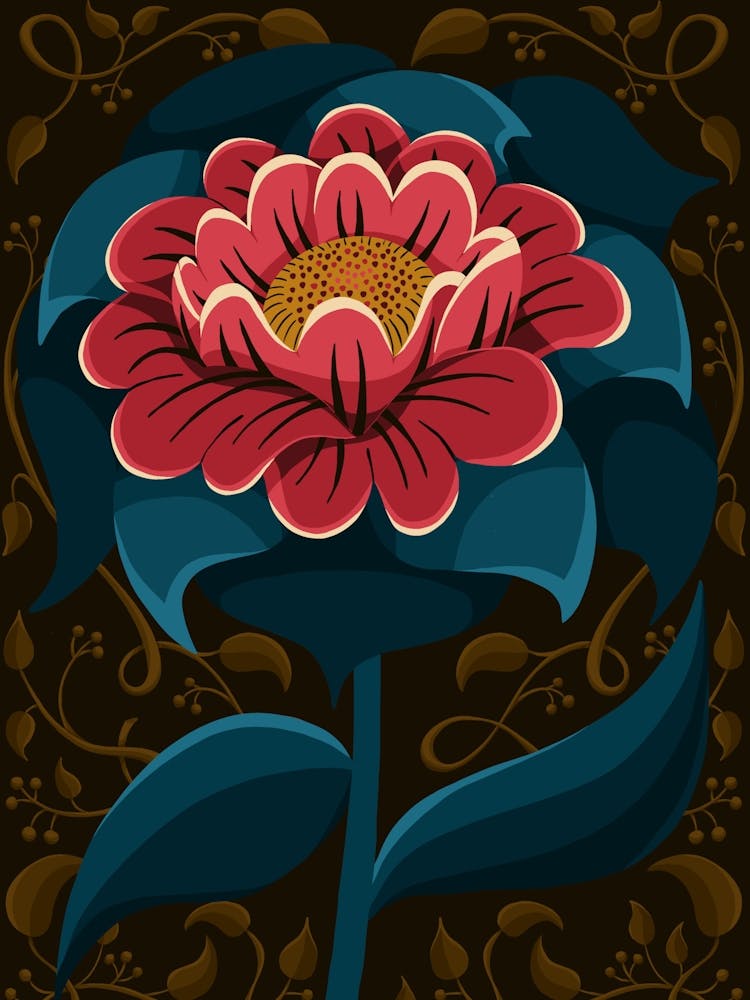 Flower On A Dark Background