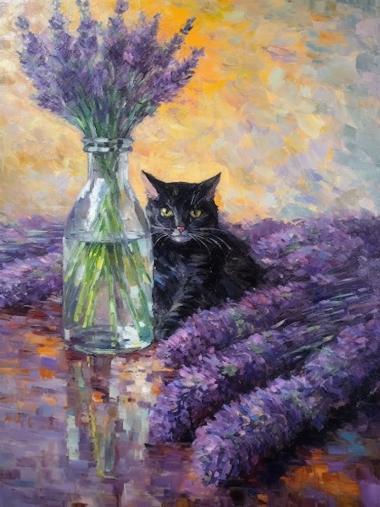Lavender With A Cat 1