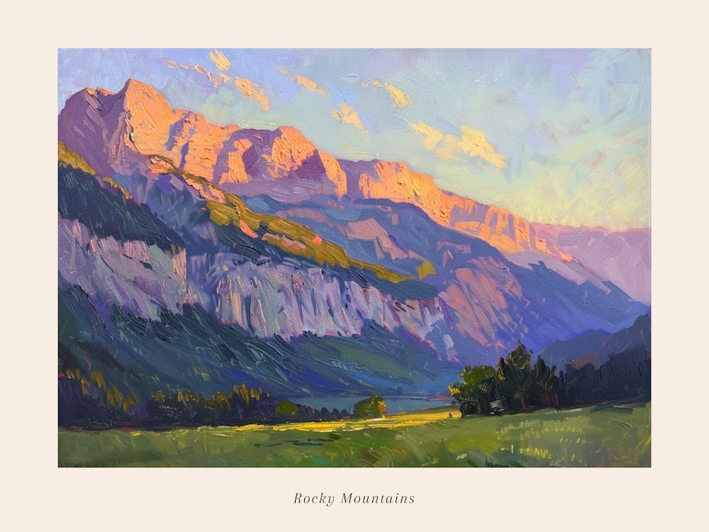 Western Sunset Landscapes Rocky Mountains 4 Poster