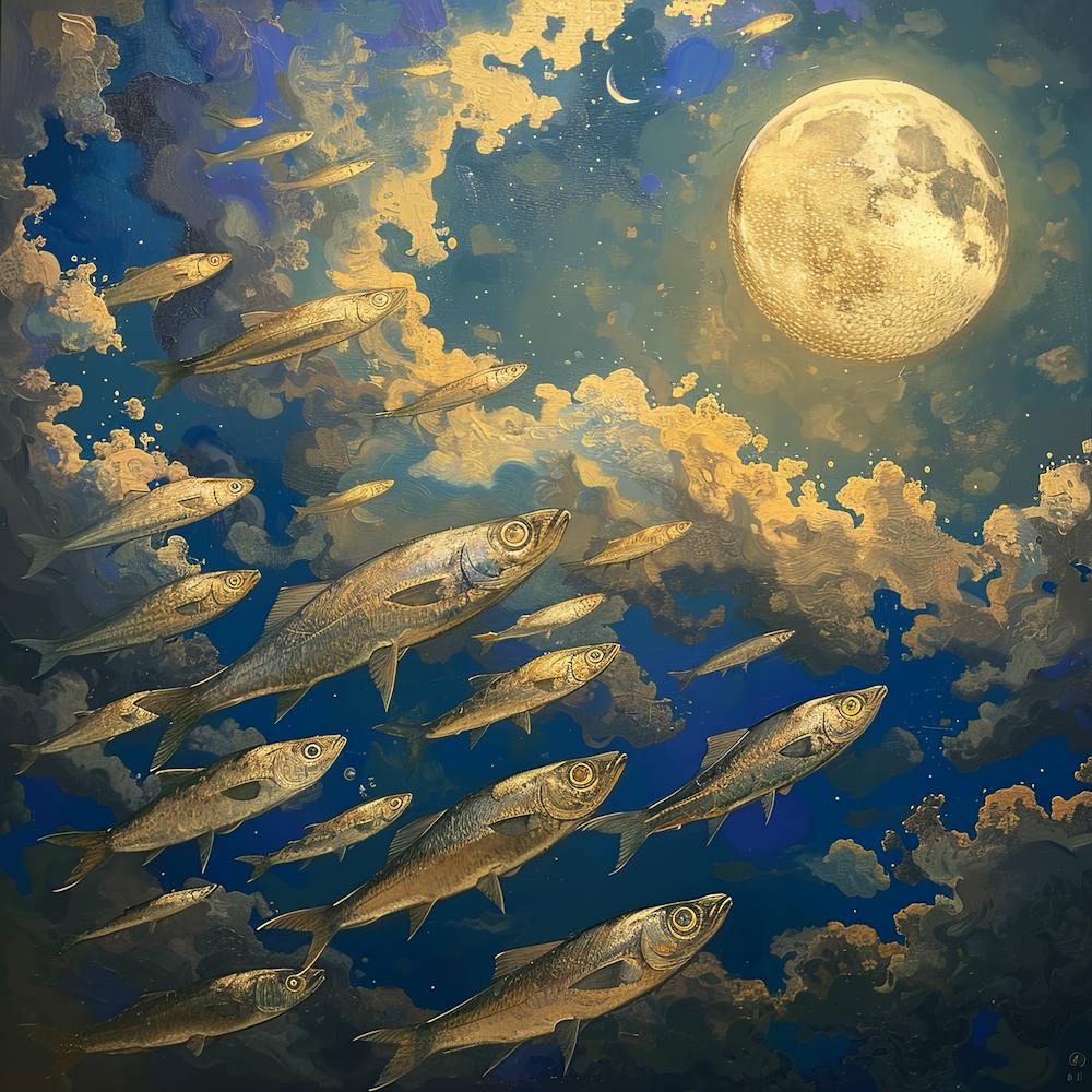Flying Sardines Surreal Skyscape