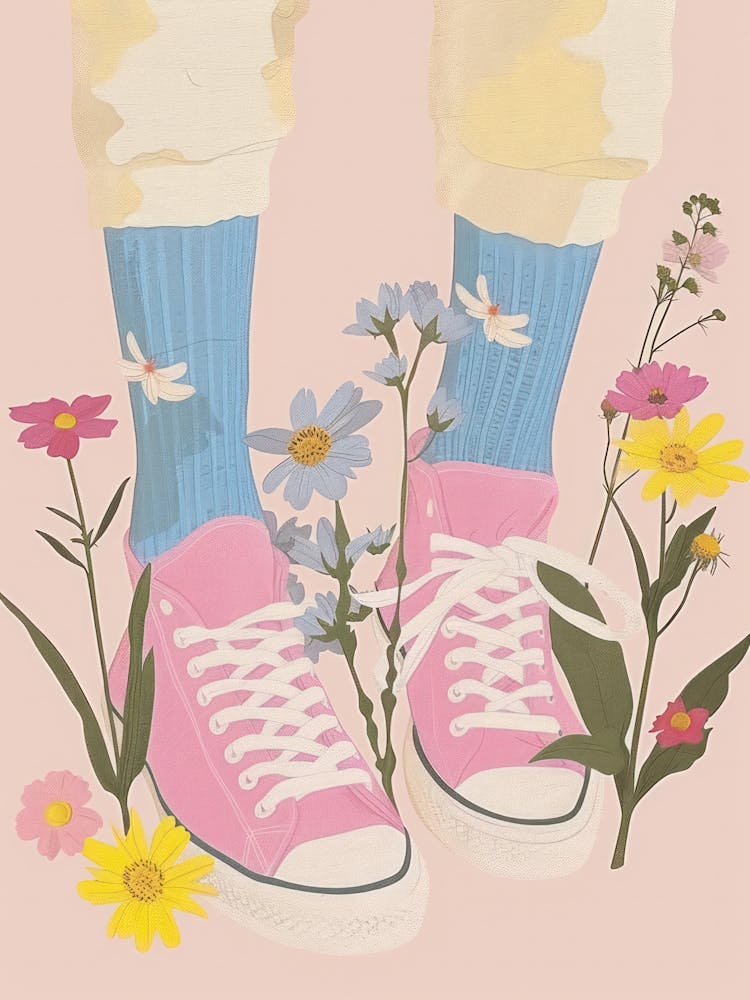 Pink Shoes And Wild Flowers 1