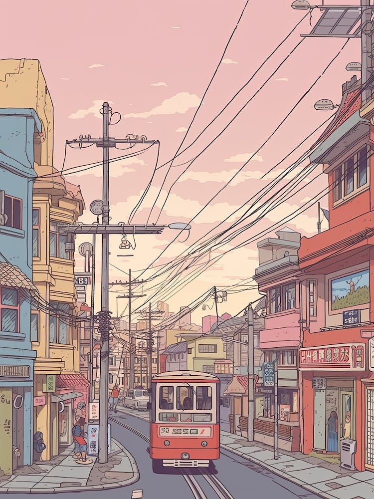 Tokyo Japan Travel Illustration 2