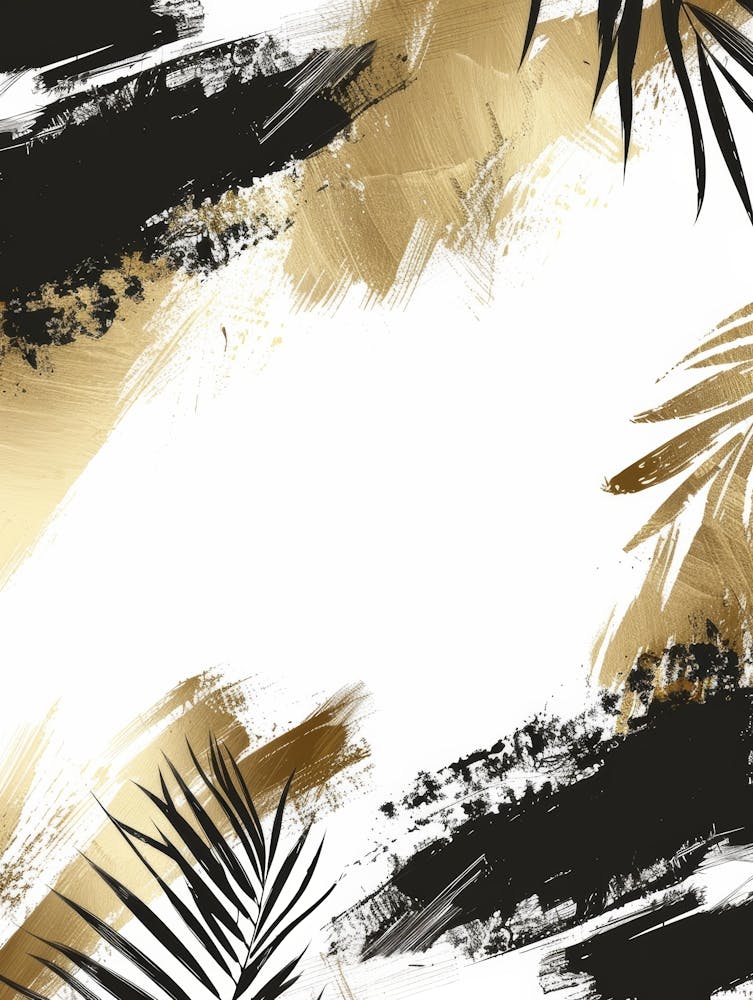Gold- und Schwarzes Abstraktes Gemälde 78