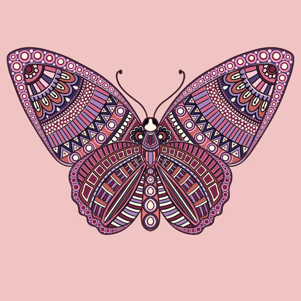 Butterfly Mandala - Pink