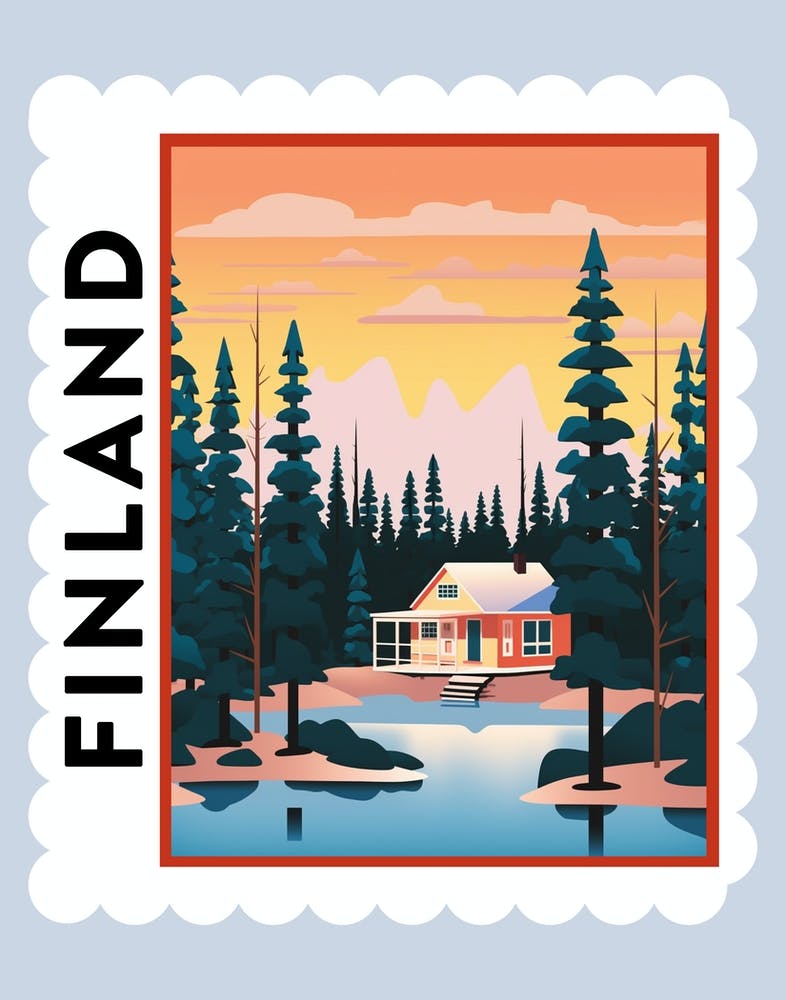 Finland 1 Affiche timbre de voyage