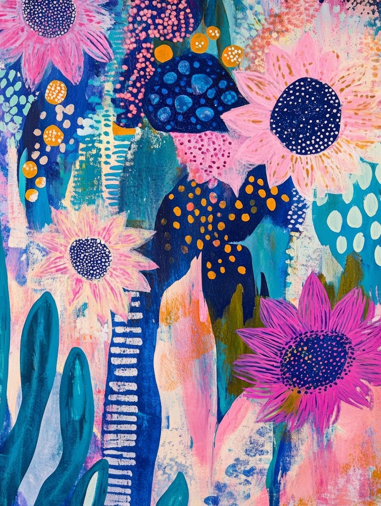 Cactus And Sunflowers