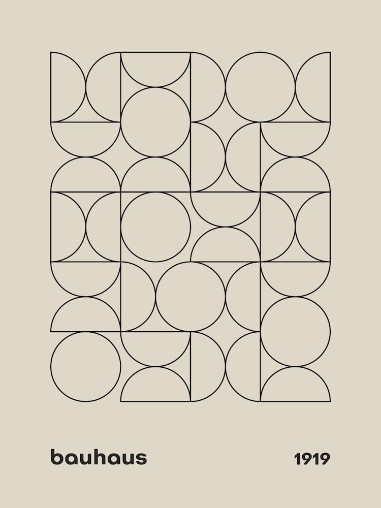 Bauhaus Poster Kitchen Print Mid Century Modern Wall Art Exhibition Poster Geometric Artwork Minimalist Decor Gift