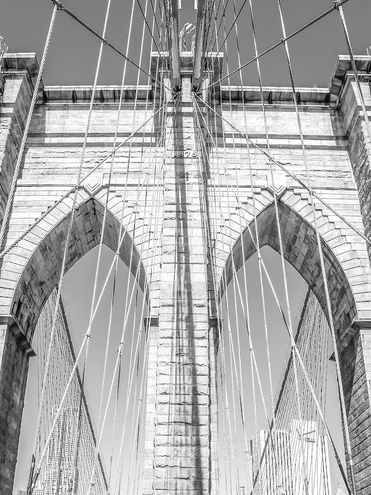 Schwarz-Weiß Brooklyn Bridge