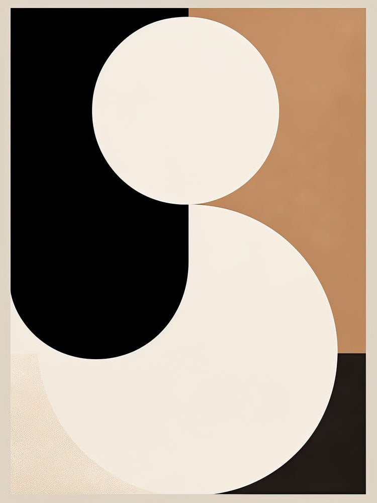 Mid-Century Dreamscape: Beige Reverie