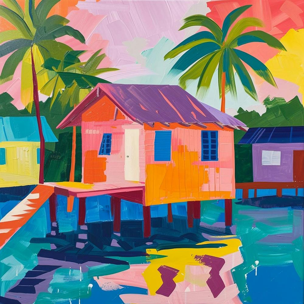 Abstract Travel Collection Caye Caulker Belize 1