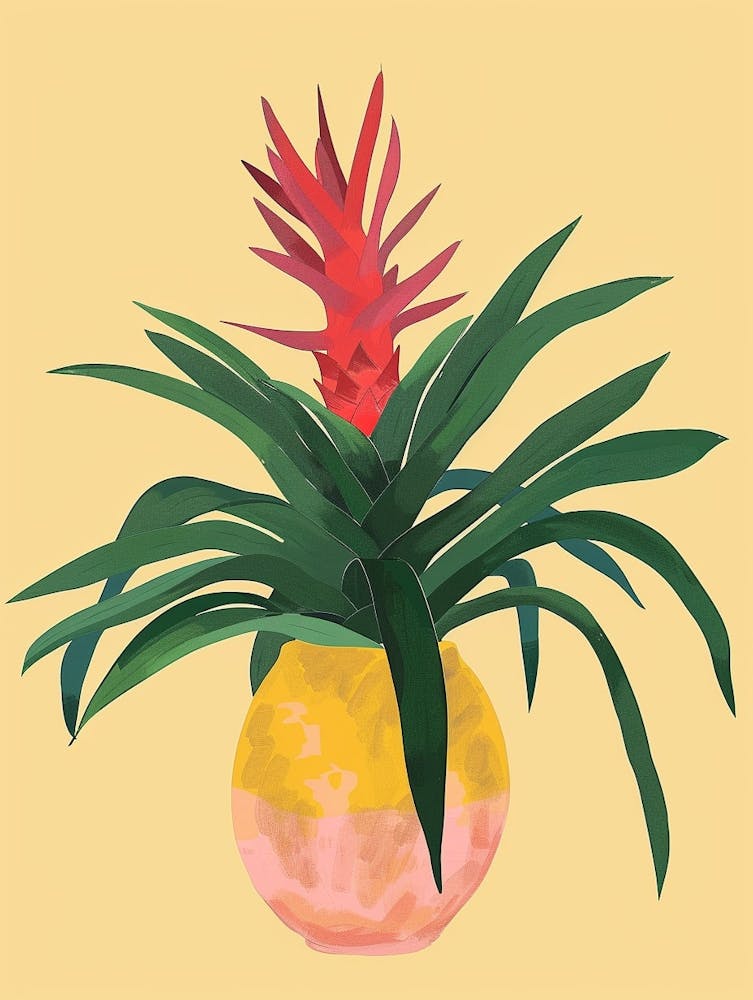 Bromeliad Plant Minimalist Illustration 5