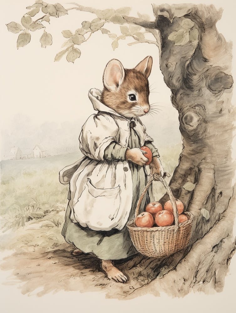 Storybook Animal Watercolour Mouse 1