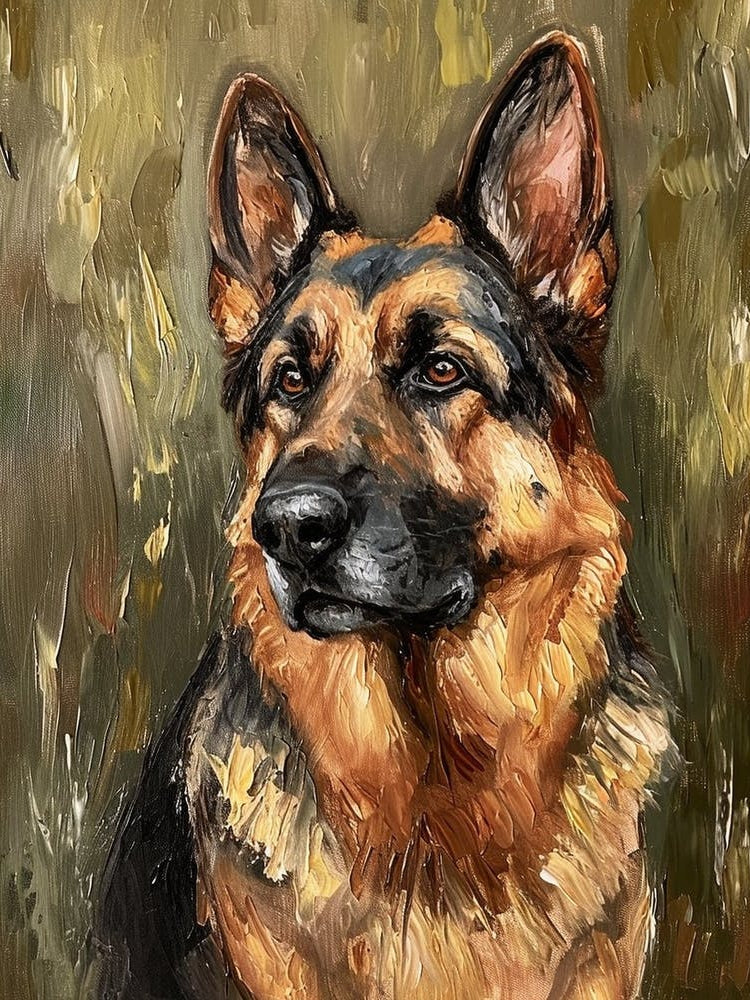 German Shepherd Acrylic Painting 7