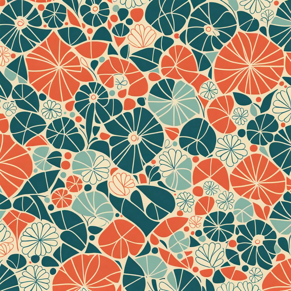 Mid Century inspired modern Seamless Pattern, 266