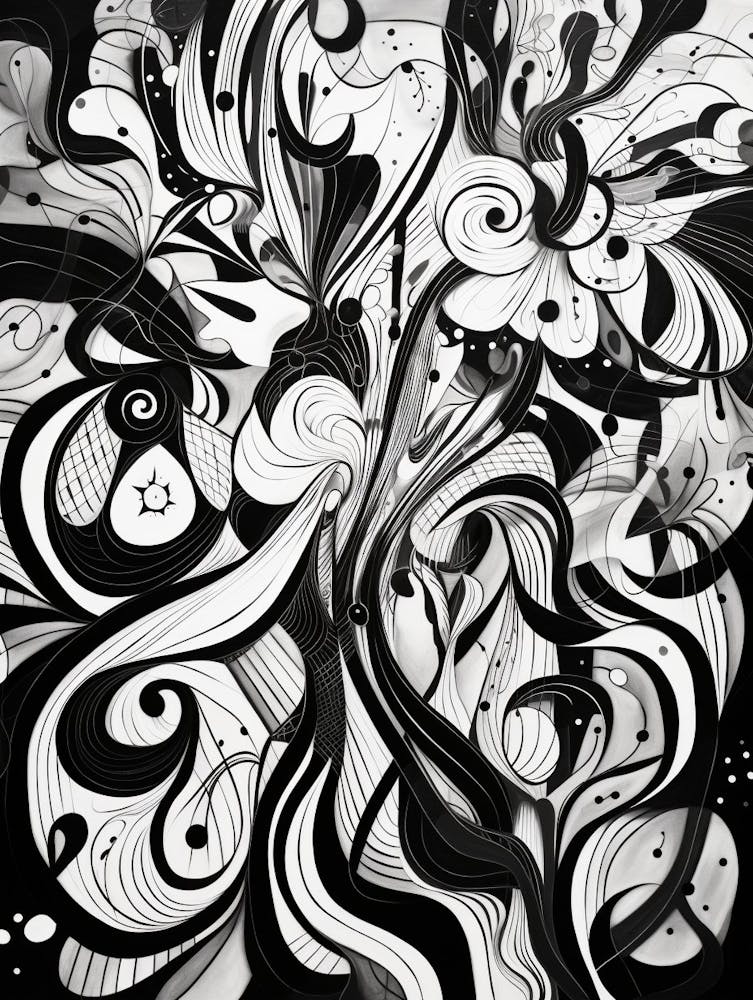 Vibrant Contrasts Abstract Black And White 4