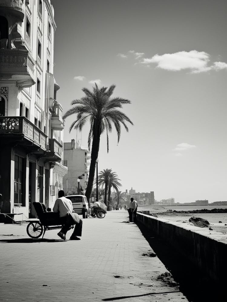 Alexandria, Egypt, Mediterranean Black And White Photography Analogue 1