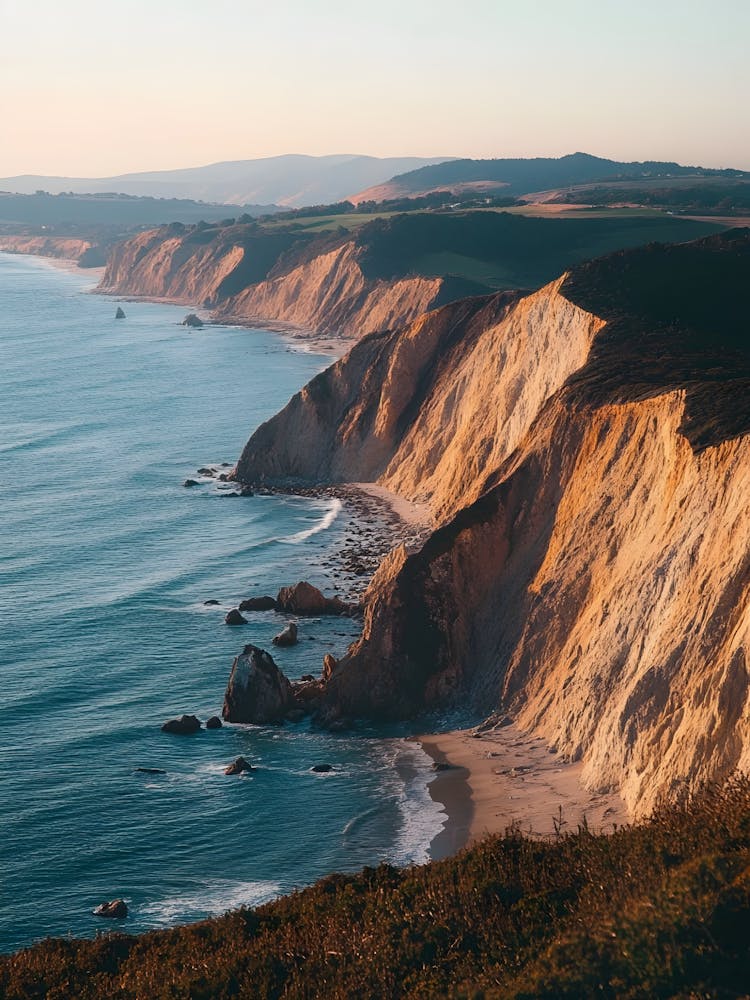 California Coast At Sunset