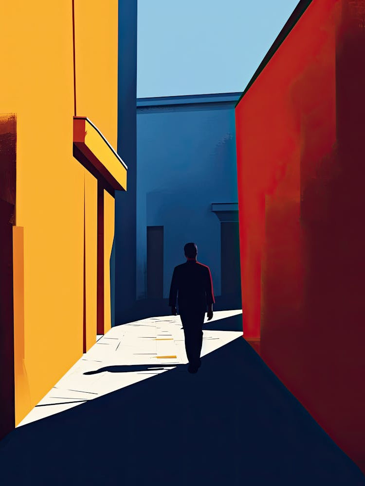 Man Walking Down A Street, Minimalism