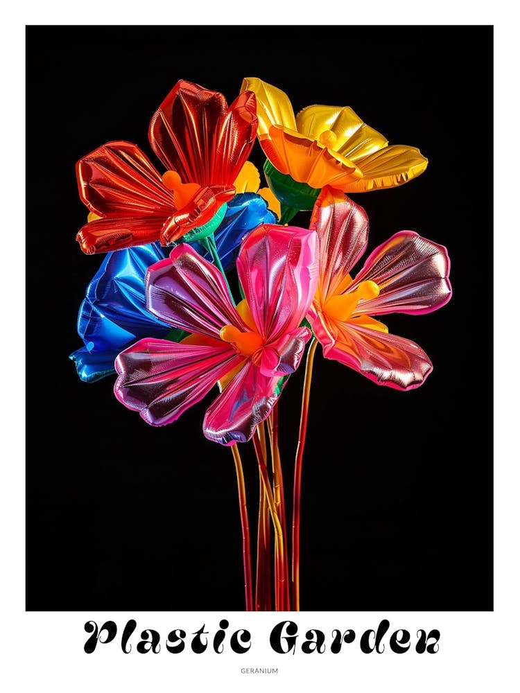 Bright Inflatable Flowers Poster Geranium 2