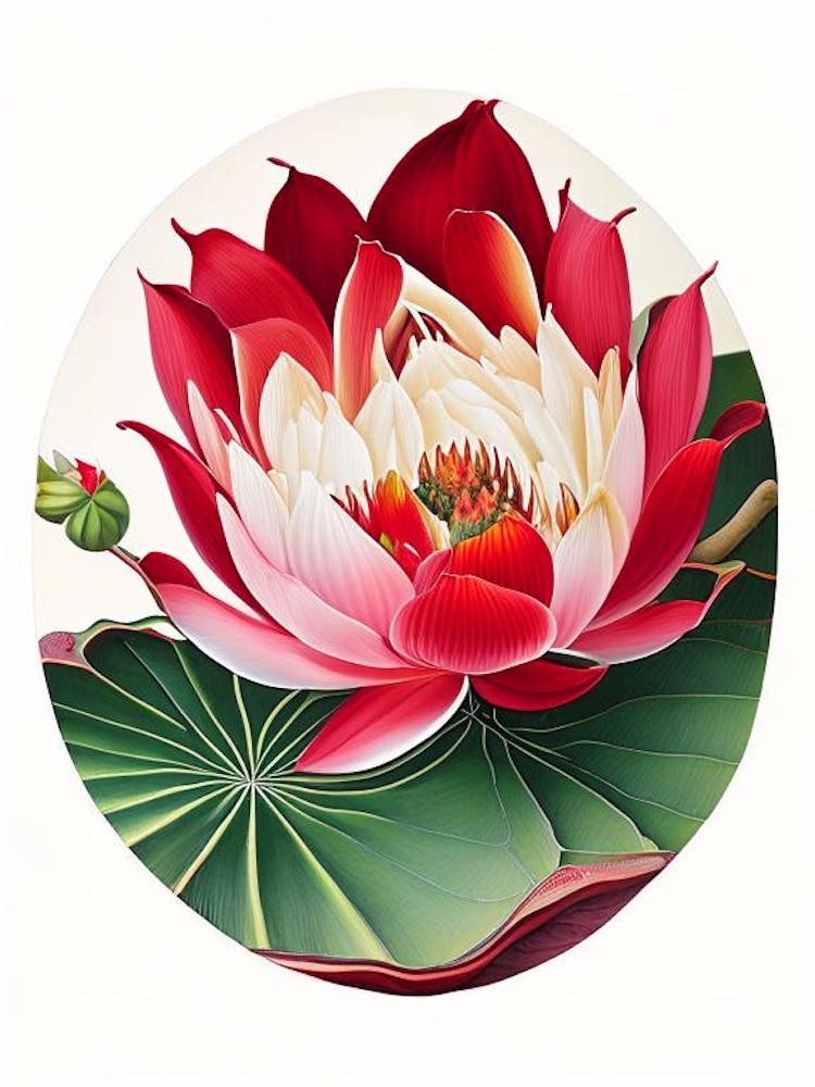 Red Lotus Decoupage 3