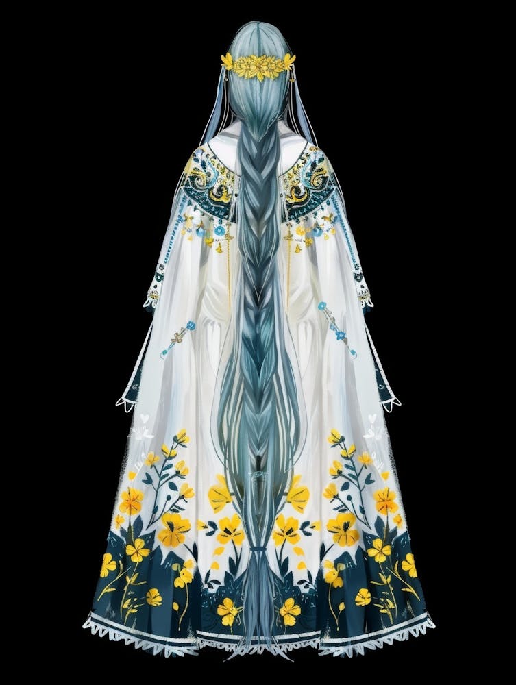 Back View Of A Woman In A Dress