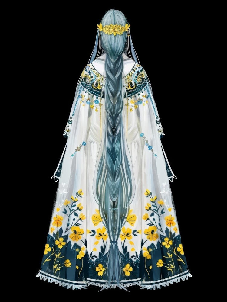 Back View Of A Woman In A Dress