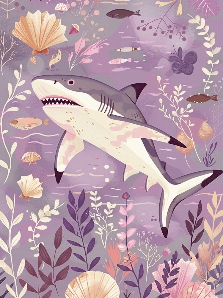 Purple Carpet Shark Illustration 3