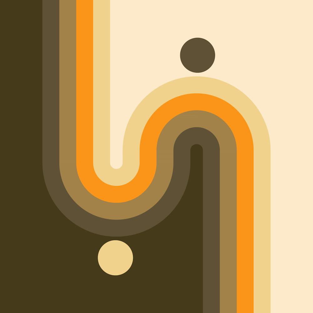 Midcentury Modern Geometric Arch Sun Abstract 4 In Vintage Vibes 02