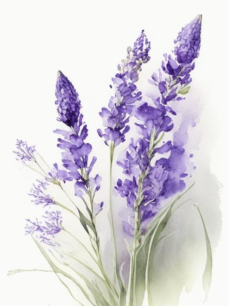 Lavendel Wildblume Aquarell