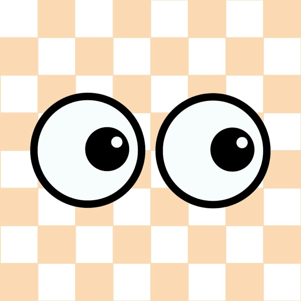 Checkerboard Eye Fuzzy Peach