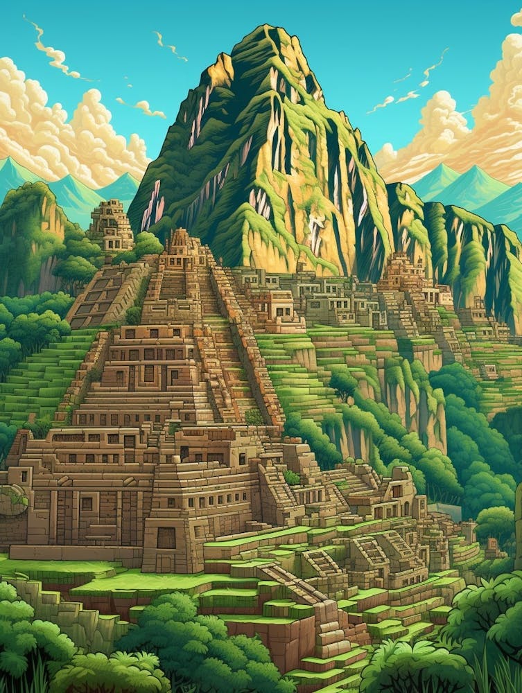 Machu Picchu Pixel Art 1