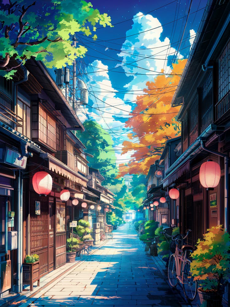 Lofi Anime Style, Anime Tokyo Street Canvas Art - Vibrant Urban Home Decor, Japanese Cityscape Wall Art Gift for Anime Fans