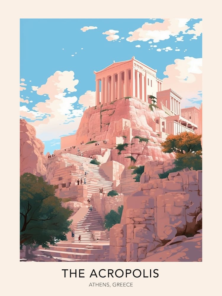 The Acropolis Athens Greece Travel Poster