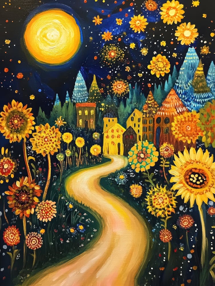 Sunflowers At Night 2