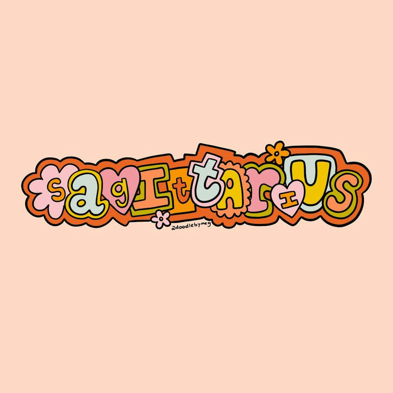 Sagittarius Doodle Letters