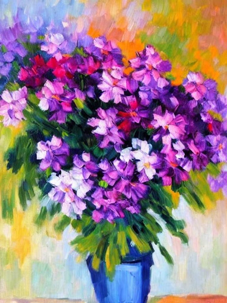 Phlox Floral Abstract Block Colour 1 Flower