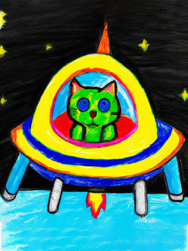 Space Green Cat