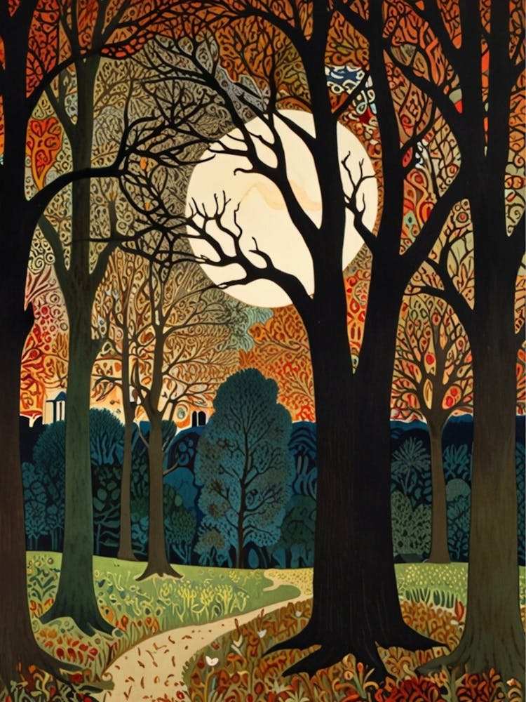 William Morris Moonlight In The Woods 50